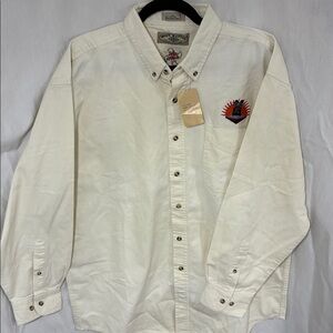 Most Wanted Made on Earth by Humans Button Down Long Sleeve Shirt Cream XL NWT